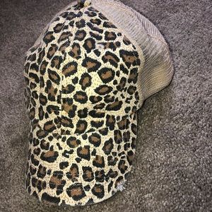 Cheetah Pony Tail Hat NEVER WORN